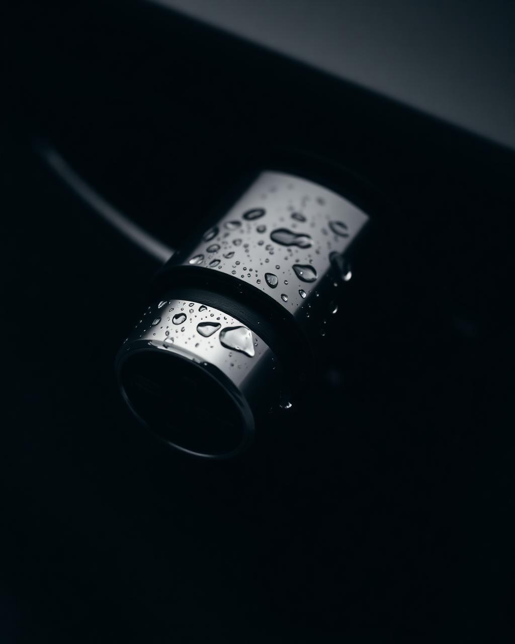 Luxury car door handle with water droplets